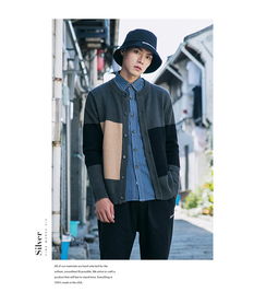 洋湖軒榭2019春季新品 日系撞色針織開衫，演繹青少年的時尚態(tài)度